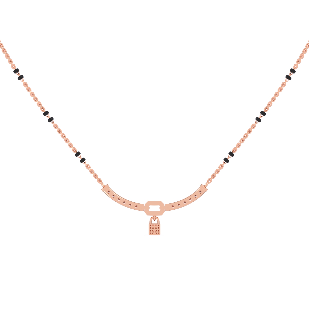 Dazzling Lock Style Lab Grown Mangalsutra